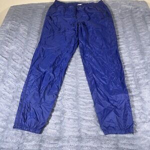 Vintage 90s Nike Grey Tag Nylon Track Pants Navy Blue Men Large Embroidered Logo